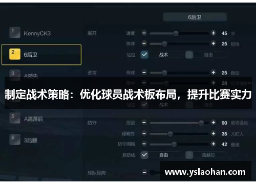 制定战术策略：优化球员战术板布局，提升比赛实力
